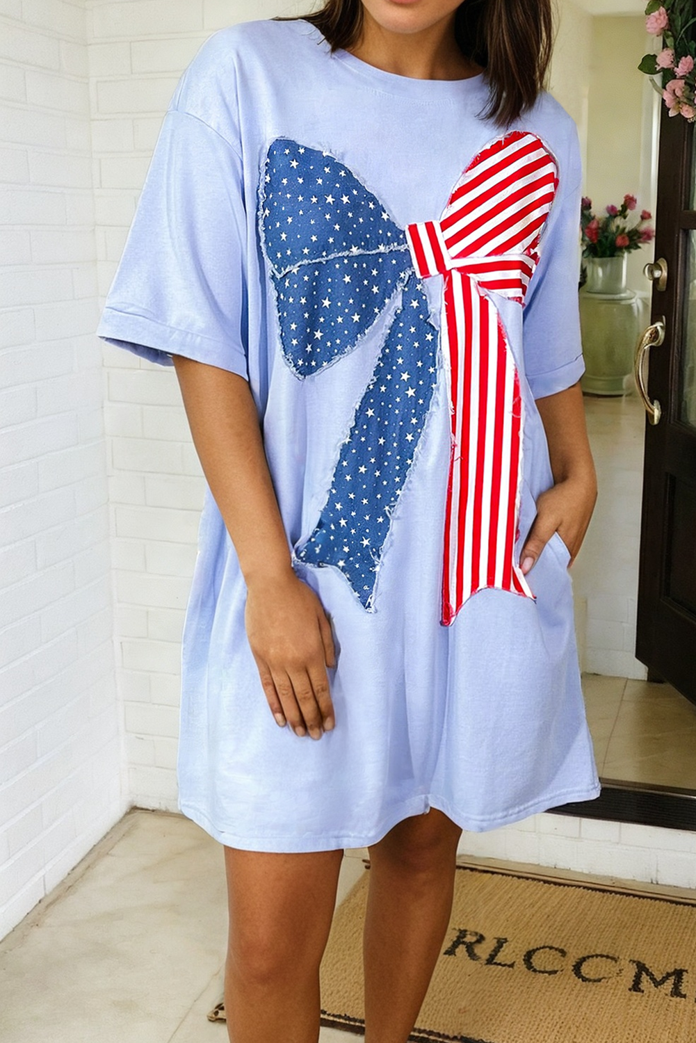 LAS All American Cutie Bow Shirt Dress (S-XL)